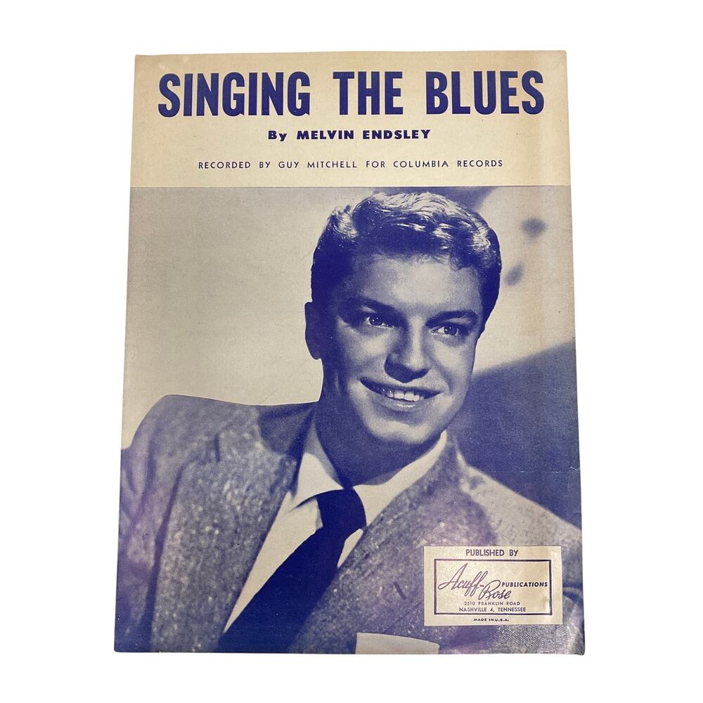 Singing The Blues Sheet Music 1954 Melvin Endsley Guy Mitchell‎